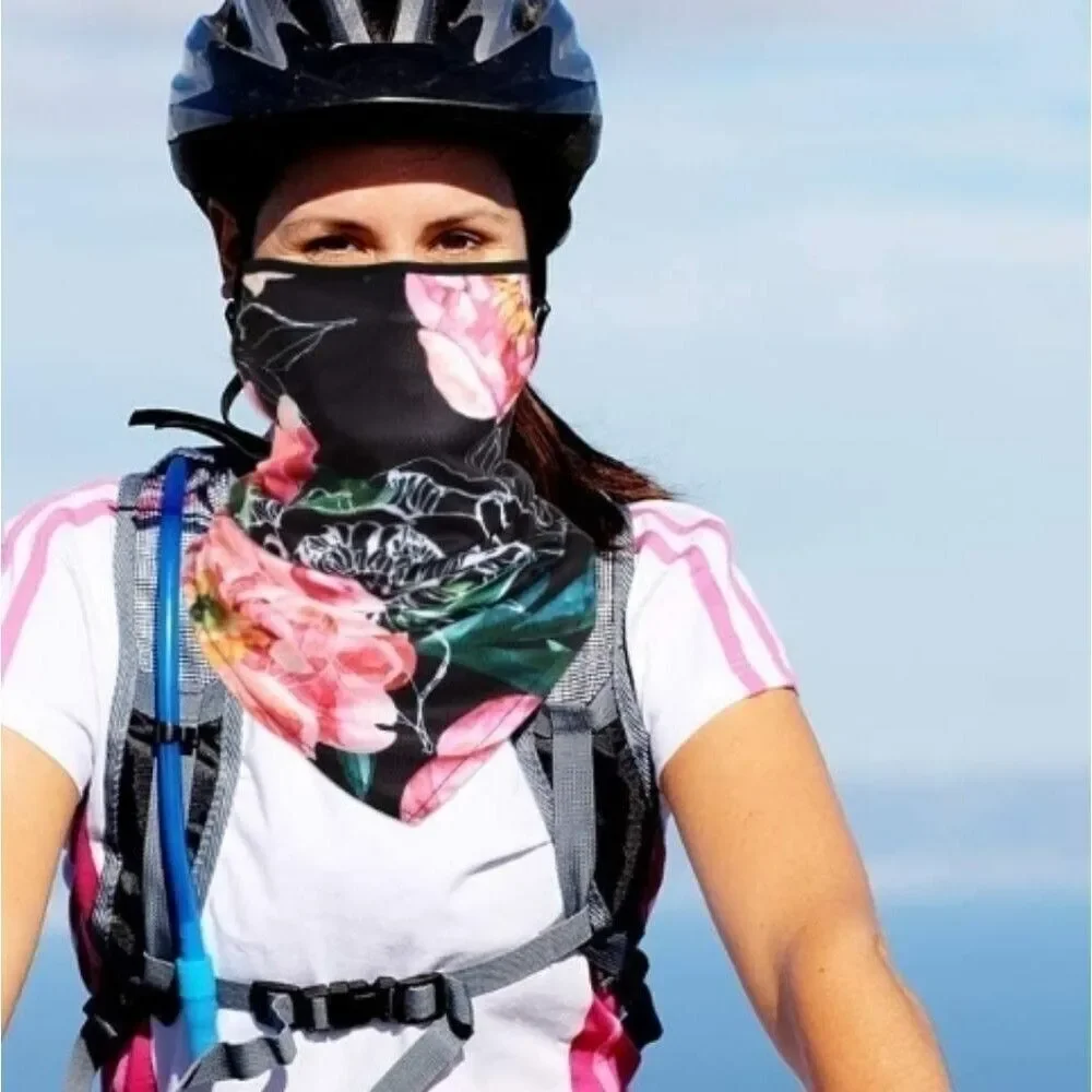 Floral ear loop gaiter mask headband accessories